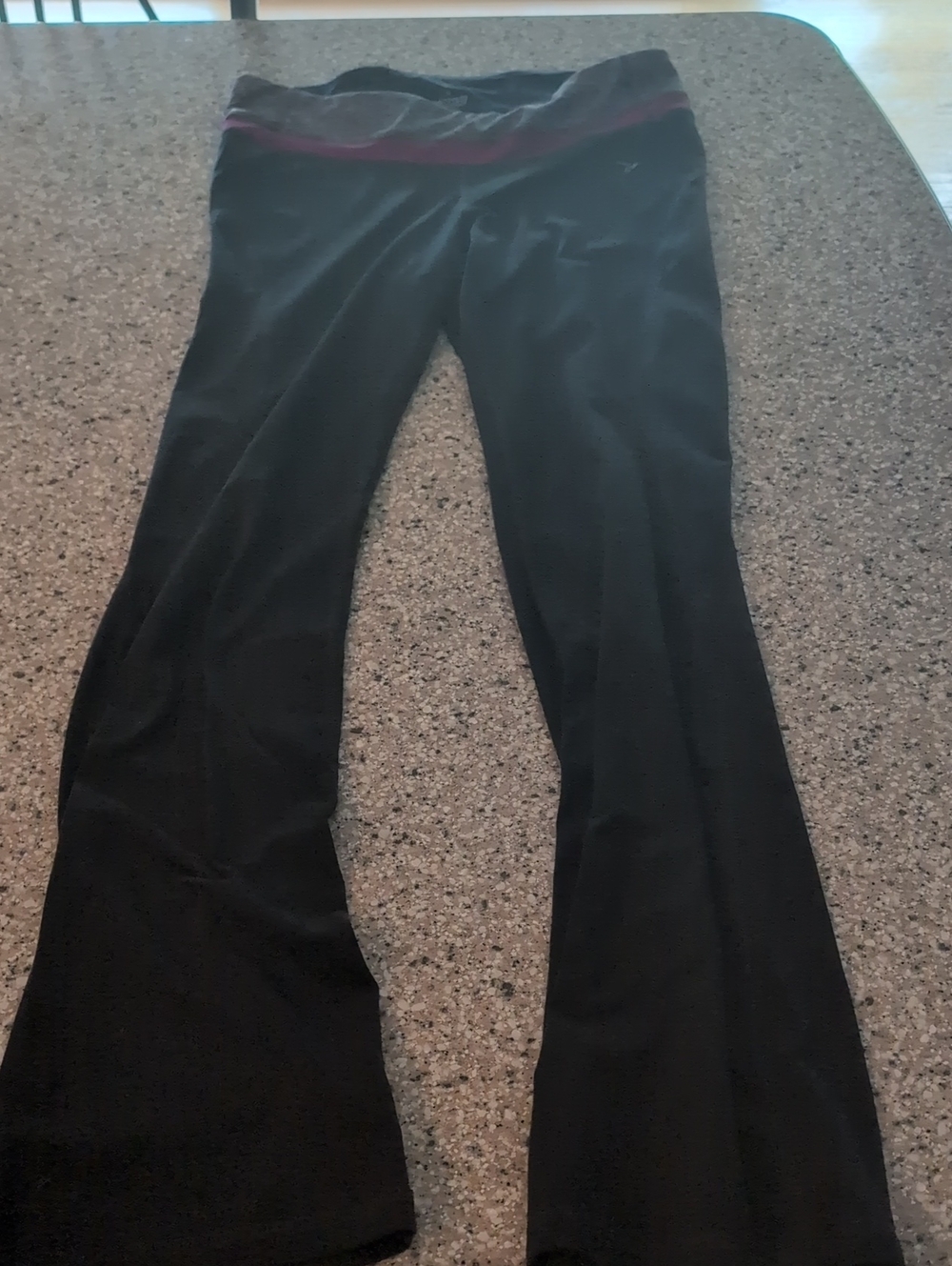 Old Navy Black Yoga Pants with Maroon Waistband